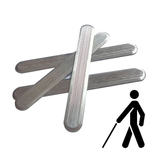 Тактильний індикатор металевий "Смуга" самоклеючий 5х35х280 мм