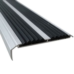 Кутовий поріжок алюмінієвий з подвійною гумовою вставкою 1 м