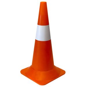 Конус дорожній автомобільний Н-60 см з 1 білою смужкою – для безпеки та організації руху