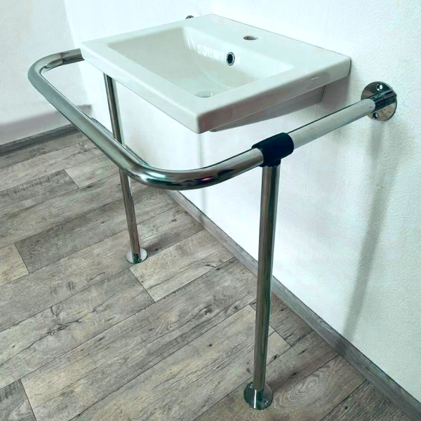 Поручень для мийки "стіна-підлога" для людей з інвалідністю, ? 32мм - 530х710х800мм