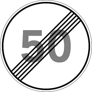 Знак 3.30. Кінець обмеження максимальної швидкості