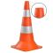 Конус дорожній пластиковий Н-52 см з 2 світловідбиваючими смужками – для безпеки на дорогах та парковках