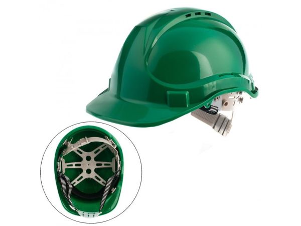 Будівельний шолом (зелений) | Захисна каска для робітників і персоналу | Купити в Україні