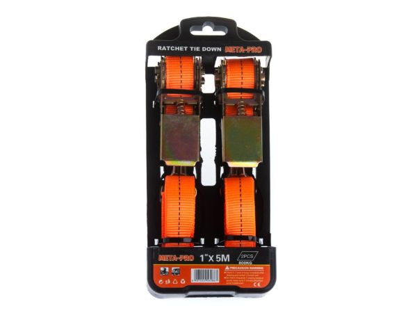 Комплект META-PRO кріпильних стяжних універсальних ременів-тросів, 2 шт 500х2,5 см 800кг