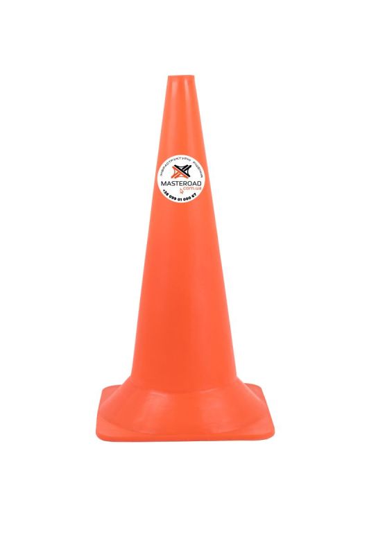 Конус дорожній пластиковий Н-60 см без смужок – для безпеки на дорогах та будівельних майданчиках