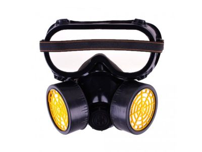 Промислова хімічна маска захисту від газового пилу з подвійним респіратором з окулярами від BuyinCoins