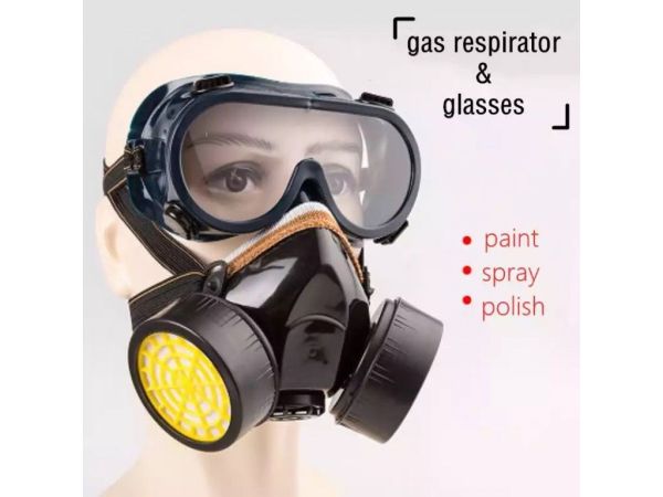 Промислова хімічна маска захисту від газового пилу з подвійним респіратором з окулярами від BuyinCoins