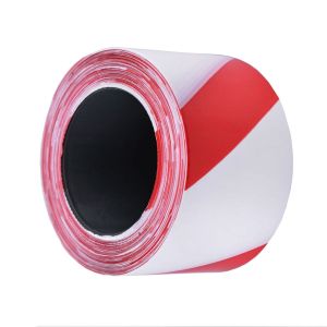 Стрічка сигнальна червоно-біла 200м.п х 75мм