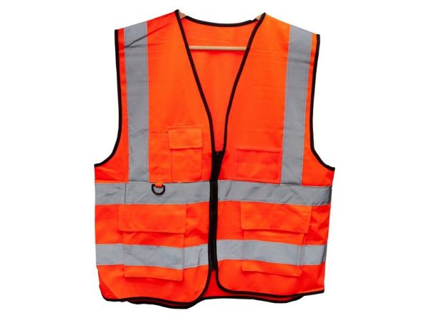 Світловідбиваючий сигнальний жилет із помаранчевими кишенями (вага 160 г) | Купити в Україні
