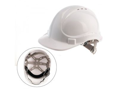 Будівельна каска (біла) 335 г | Легкий захисний шолом для будівництва