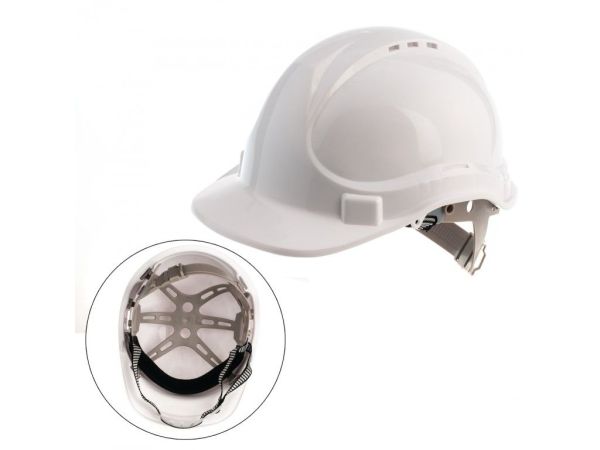 Будівельна каска (біла) 335 г | Легкий захисний шолом для будівництва